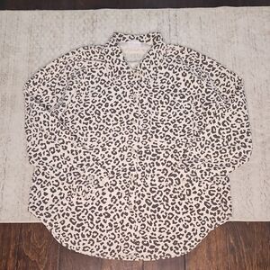 Pink Lily Women's Leopard Print Corduroy Style Shacket